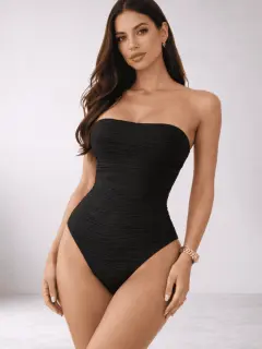 Traje de baño entero de Straple acanalado